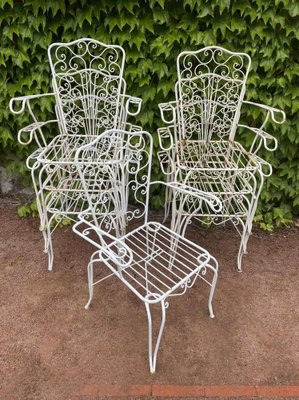 Provencal Wrought Iron Armchairs, 1960s, Set of 7-SDV-1331985