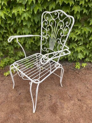 Provencal Wrought Iron Armchairs, 1960s, Set of 7-SDV-1331985