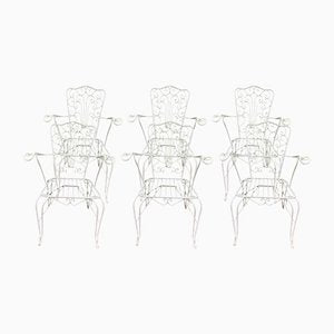 Provencal Wrought Iron Armchairs, 1960s, Set of 7-SDV-1331985