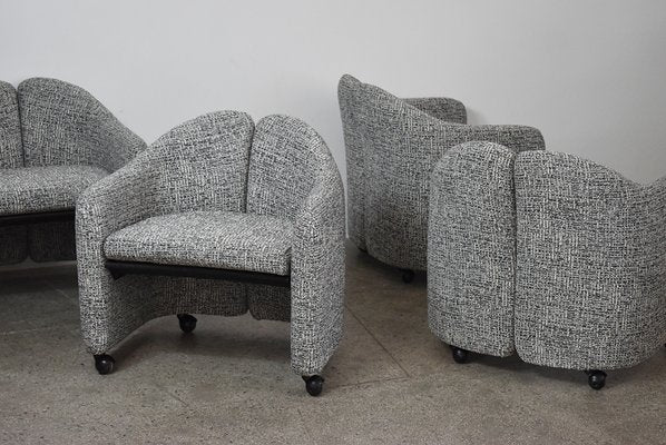 PS142 Armchairs by Eugenio Gerli for Tecno, 1960s, Set of 4-QLP-1821814