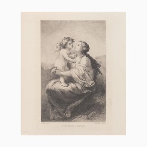 Psyche and Love Etching on Paper by Narcisse Virgilio Diaz, 1800-ZCI-786885