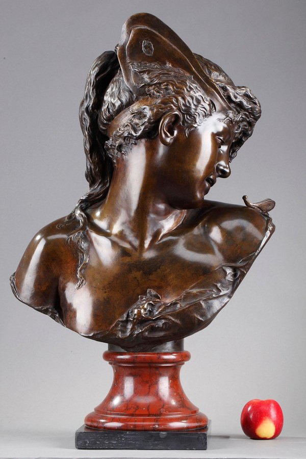 Psyche Bust in Patinated Bronze from Boyer and Rolland