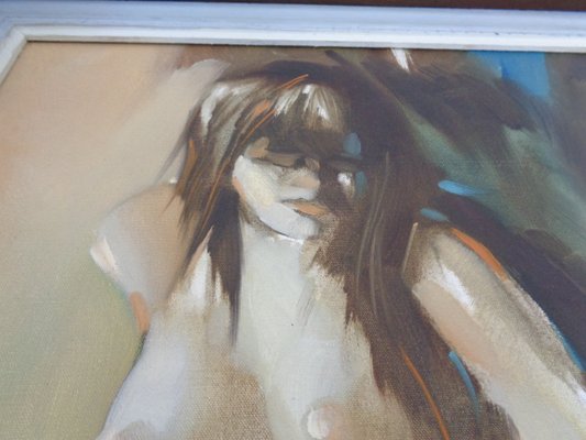 Psychedelic Signed Nude Oil Painting, 1960s-RDW-1074354