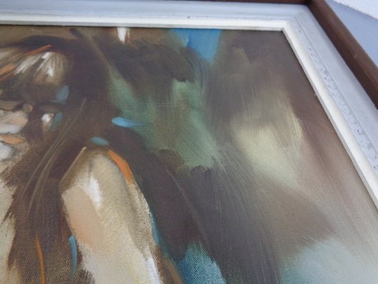 Psychedelic Signed Nude Oil Painting, 1960s-RDW-1074354