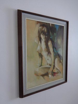 Psychedelic Signed Nude Oil Painting, 1960s-RDW-1074354