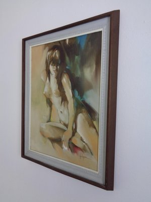 Psychedelic Signed Nude Oil Painting, 1960s-RDW-1074354