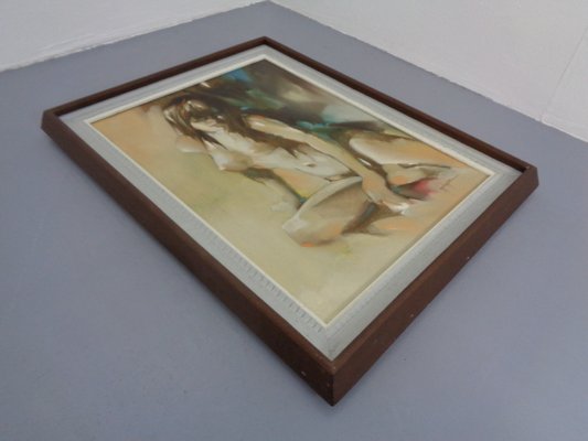 Psychedelic Signed Nude Oil Painting, 1960s-RDW-1074354