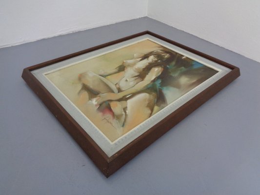 Psychedelic Signed Nude Oil Painting, 1960s-RDW-1074354