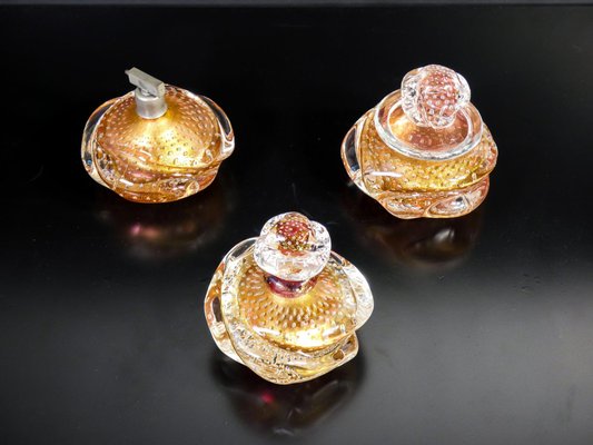 Puffed Glass Bathroom Set by Ercole Barovier, Set of 3-OJE-1255197