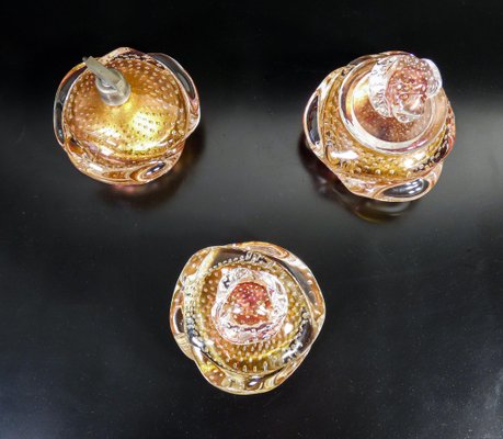 Puffed Glass Bathroom Set by Ercole Barovier, Set of 3-OJE-1255197