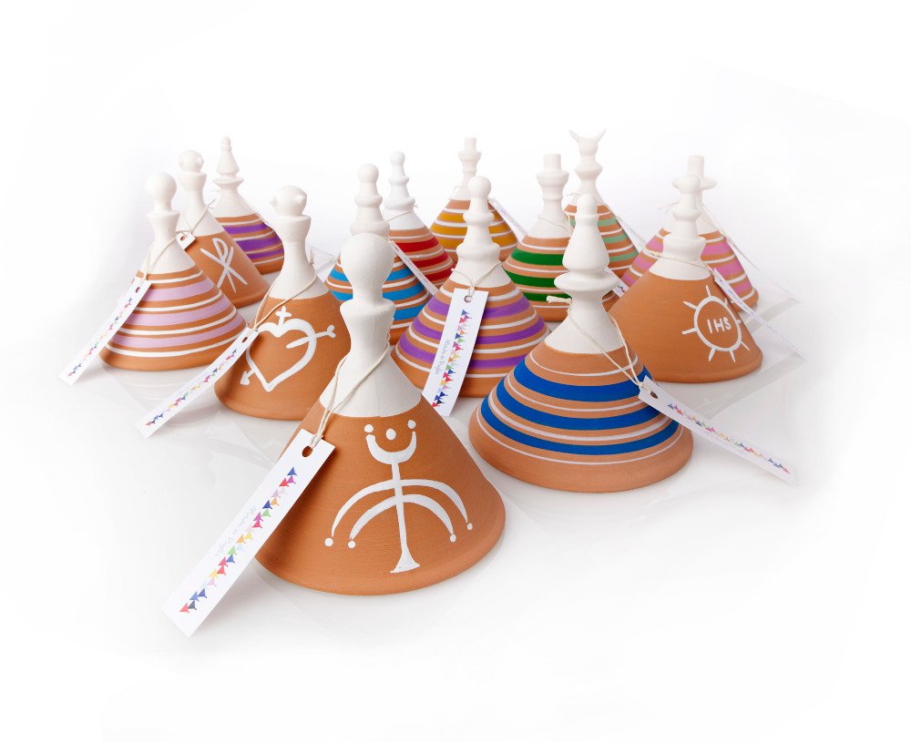 Puglia Ceramic Bells by Gianfranco Conte for Artègo, Set of 5