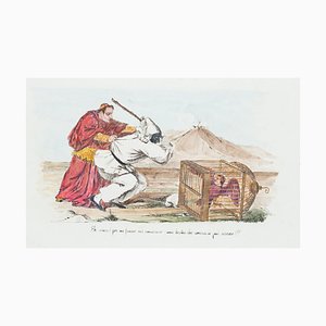 Pulcinella - Original Hand-colored Lithograph - 19th Century 19th Century-ZCI-768648