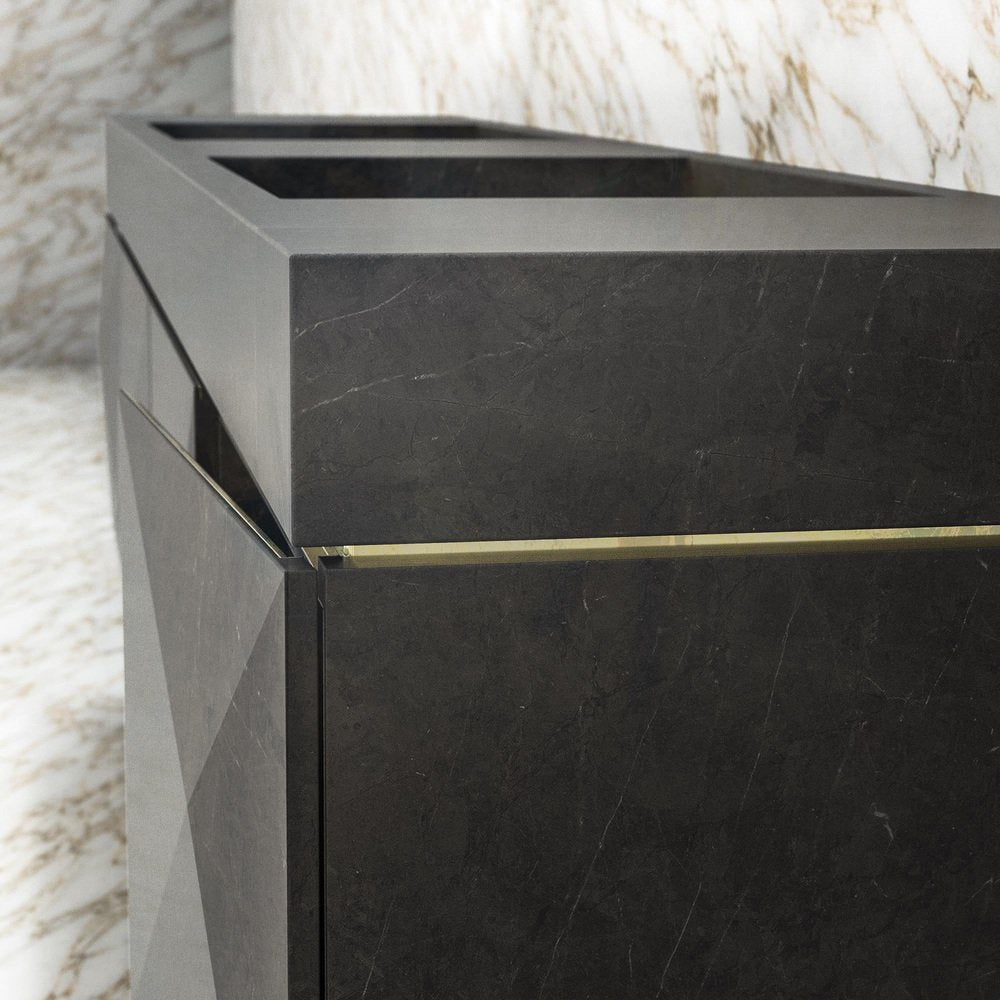 Puntadue Washbasin with Cabinet by Marmi Serafini