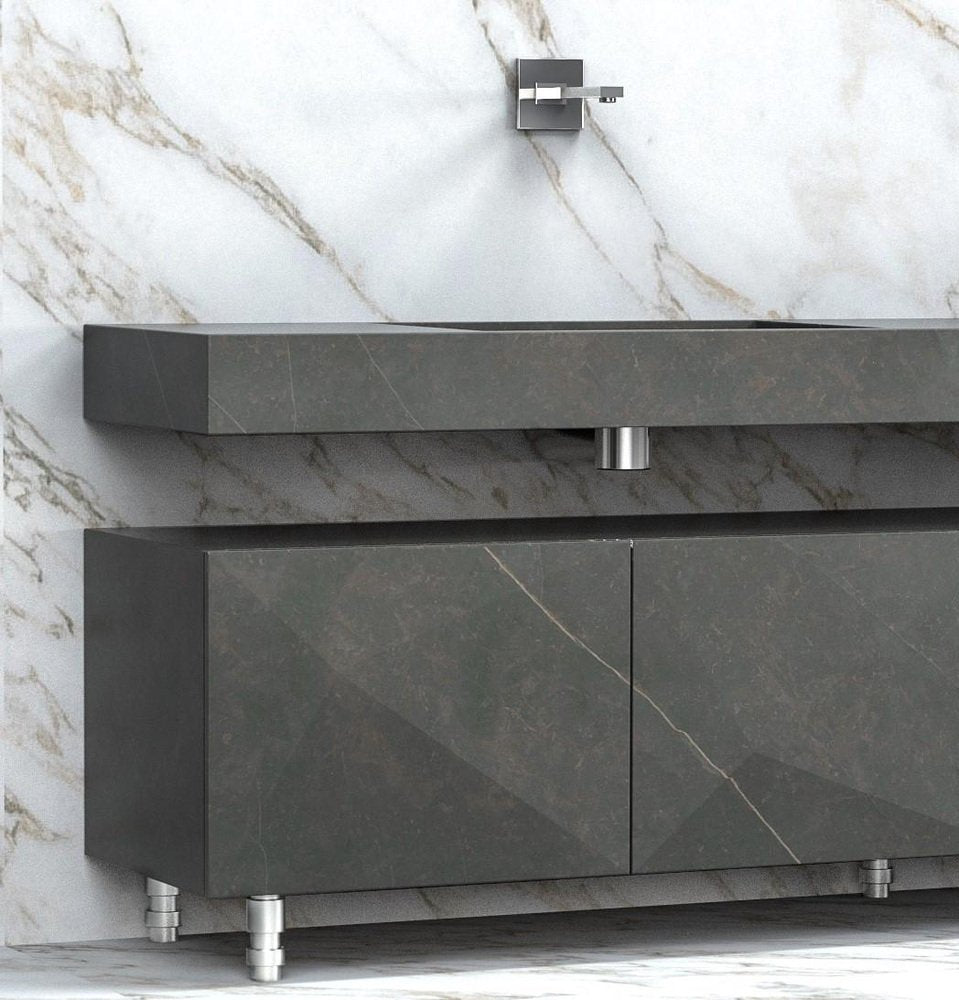 Puntadue Washbasin with Cabinet Ii by Marmi Serafini