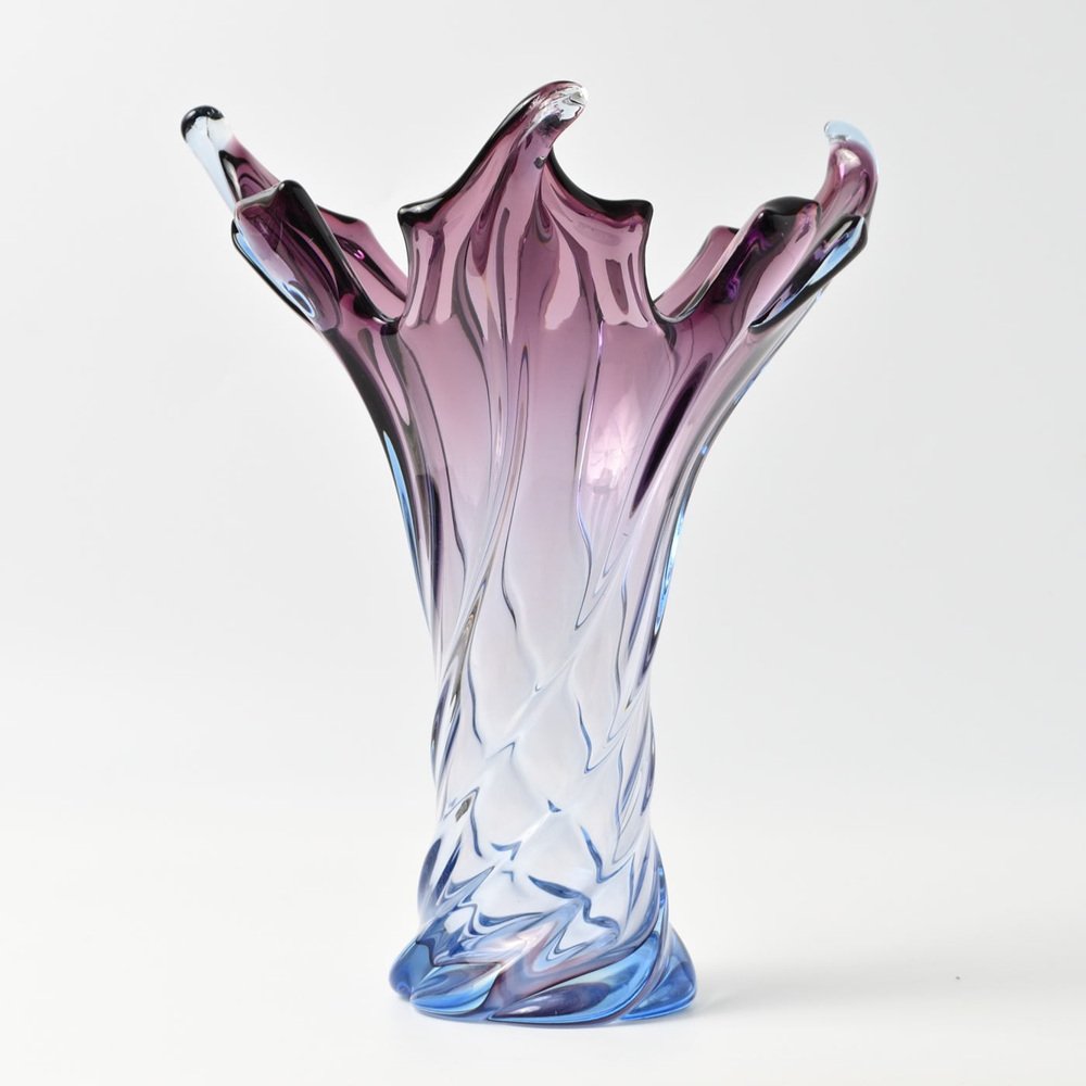 Purple and Blue Sommerso Murano Glass Vase, 1960s