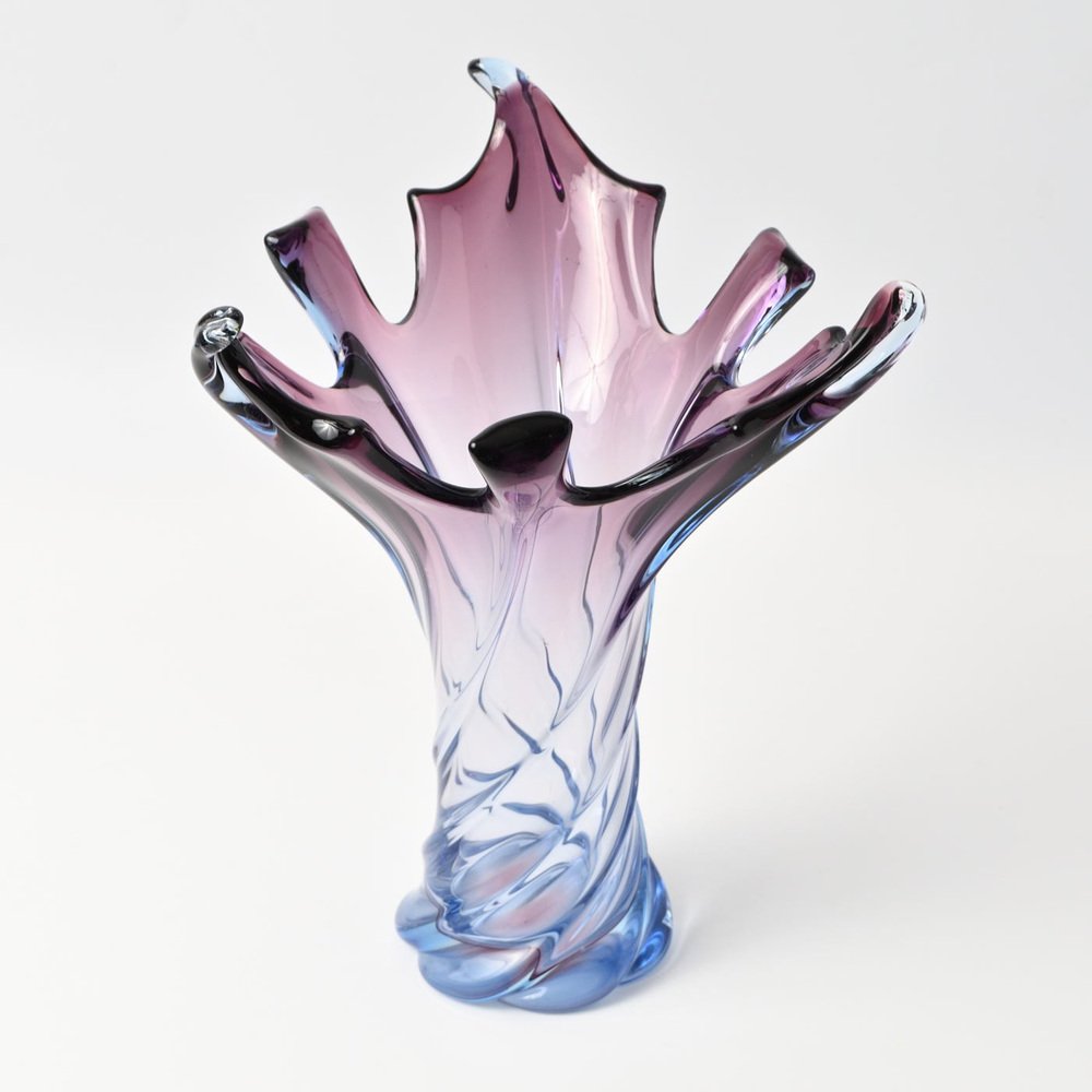 Purple and Blue Sommerso Murano Glass Vase, 1960s