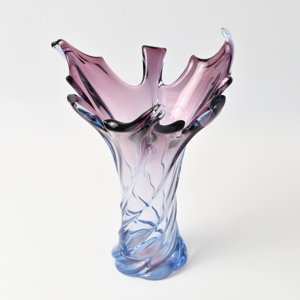 Purple and Blue Sommerso Murano Glass Vase, 1960s