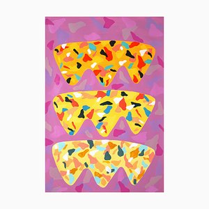 Purple and Orange Melting Shapes, Natalia Roman, 2022, Acrylic on Watercolor Paper-RWC-1256816