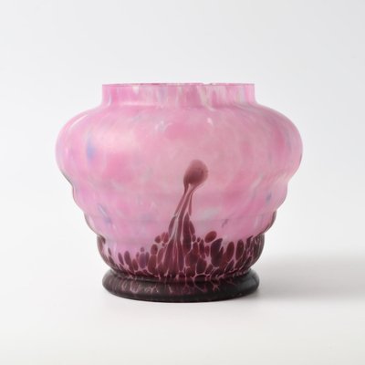 Purple and Pink Spatter Glass Vase from Anton Ruckl, 1920s-IXK-1650330