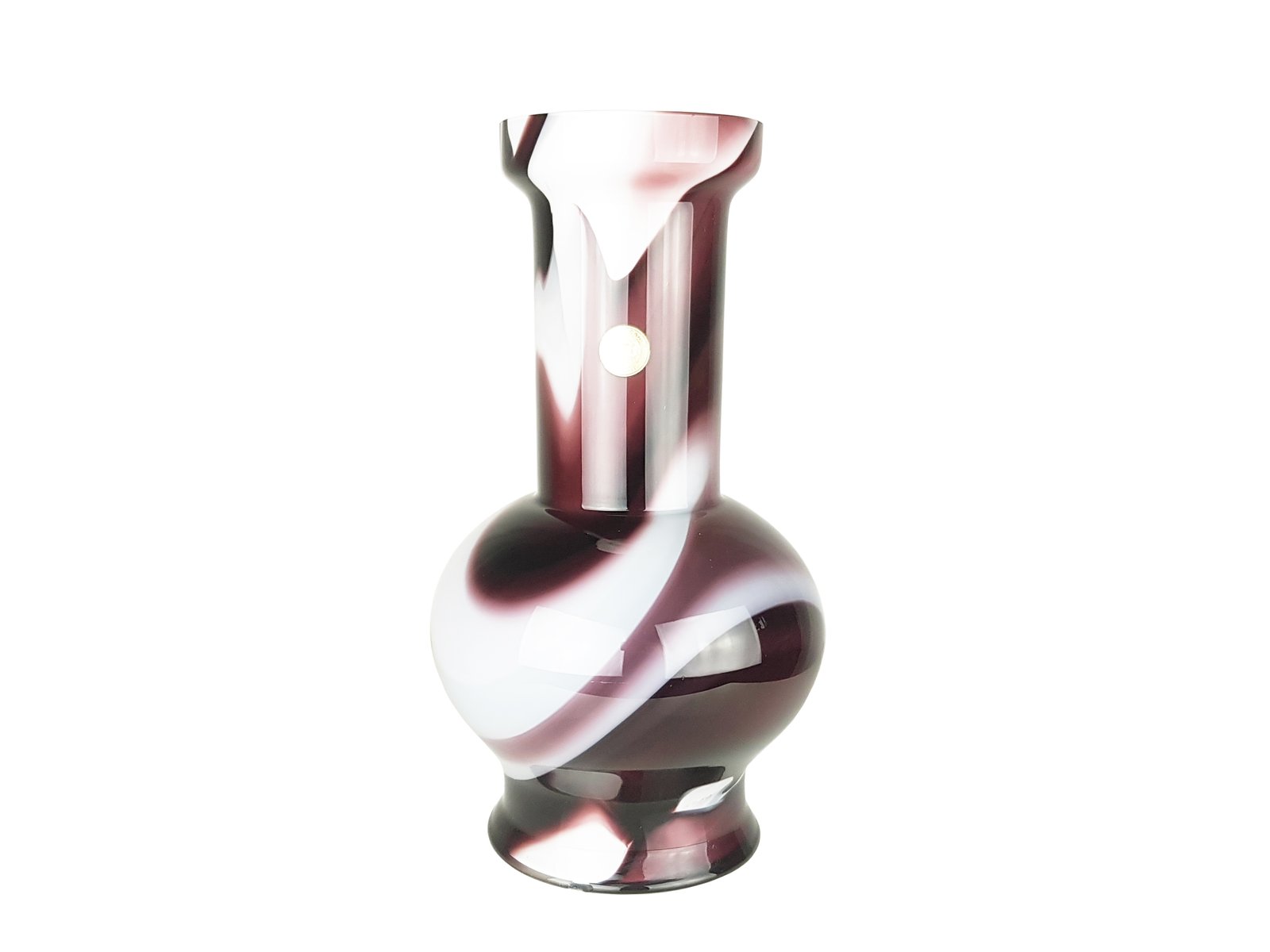 Purple and White Murano Glass Vase by Carlo Moretti, 1970s