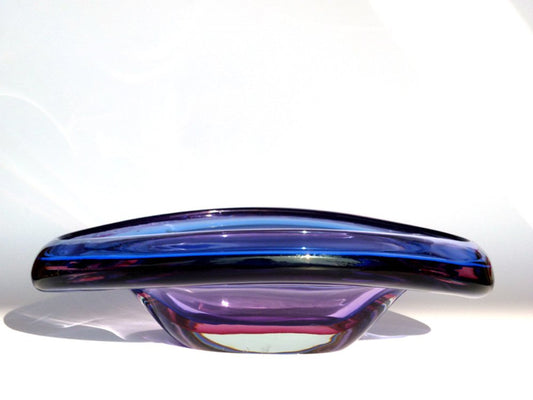 Purple, Blue and Pink Summerso Murano Glass Vase by Flavio Poli for Seguso, 1950s