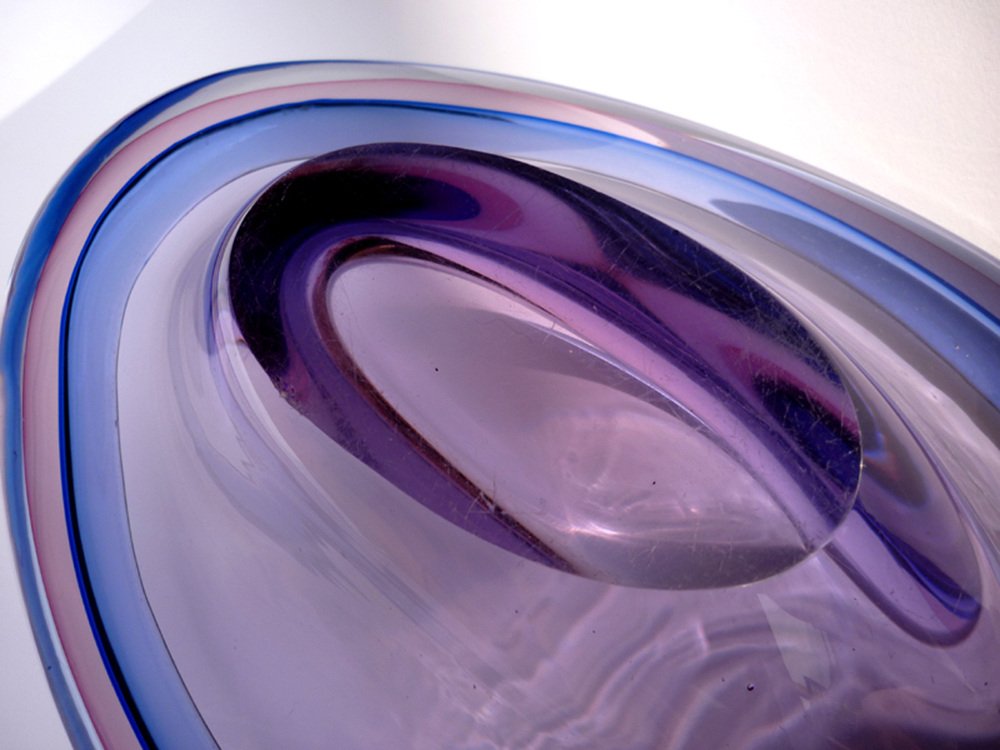 Purple, Blue and Pink Summerso Murano Glass Vase by Flavio Poli for Seguso, 1950s