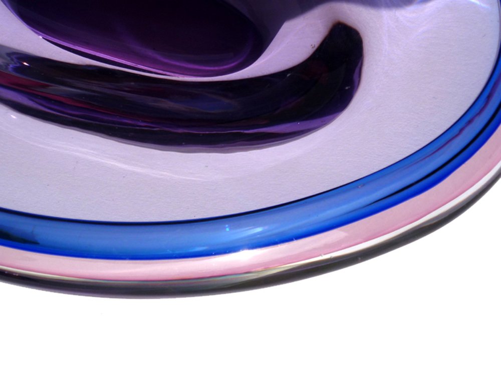 Purple, Blue and Pink Summerso Murano Glass Vase by Flavio Poli for Seguso, 1950s