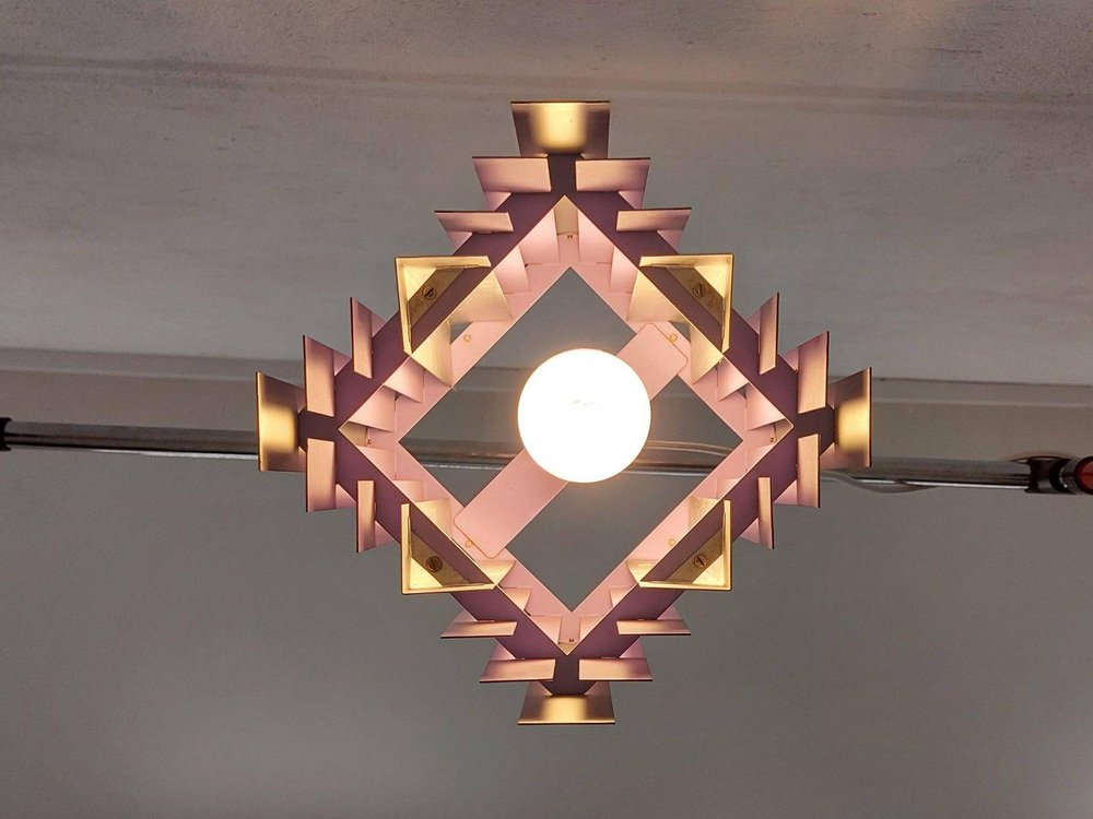 Purple Ceiling Lamp by Thue Christensen and Bent Nordsted for Nordisk Solar, Denmark, 1960s