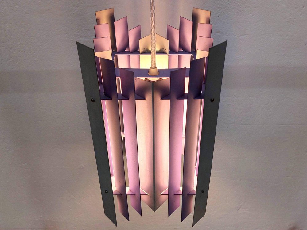 Purple Ceiling Lamp by Thue Christensen and Bent Nordsted for Nordisk Solar, Denmark, 1960s