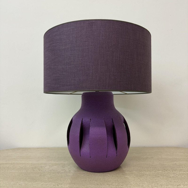 Purple Ceramic Table Lamp, 1970s