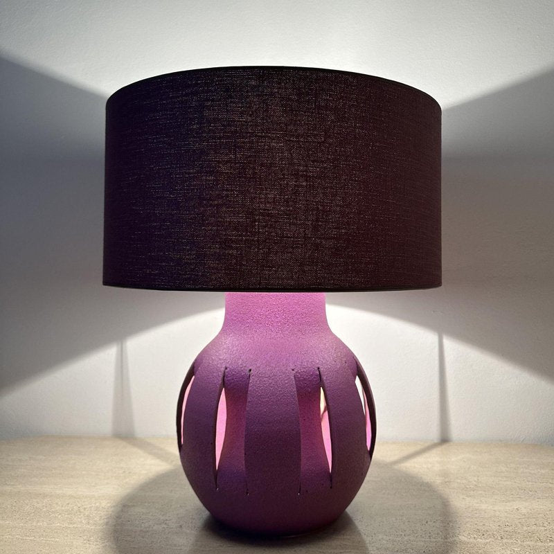 Purple Ceramic Table Lamp, 1970s