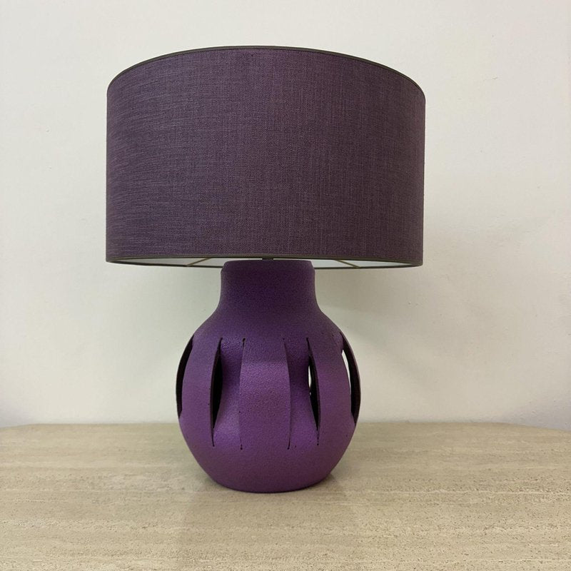 Purple Ceramic Table Lamp, 1970s