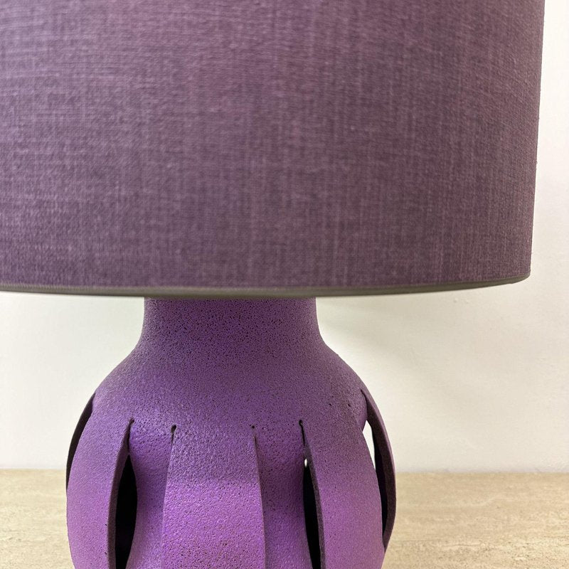 Purple Ceramic Table Lamp, 1970s