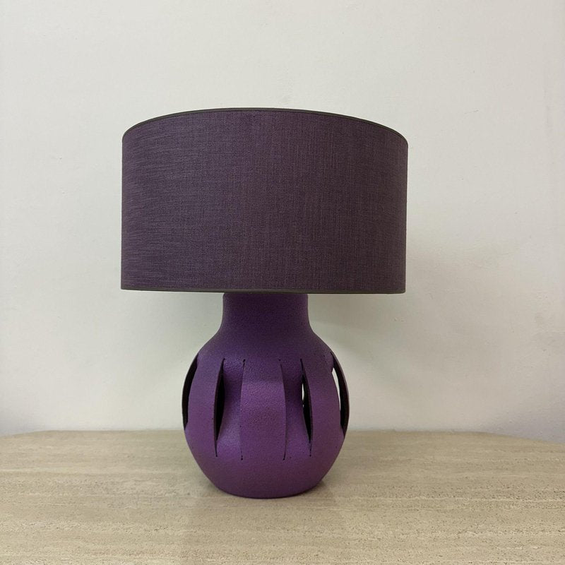 Purple Ceramic Table Lamp, 1970s