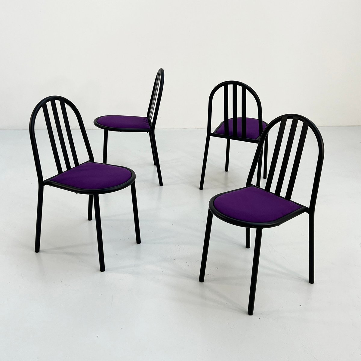 Purple Fabric No.222 Chairs by Robert Mallet-Stevens for Pallucco Italia, 1980, Set of 4