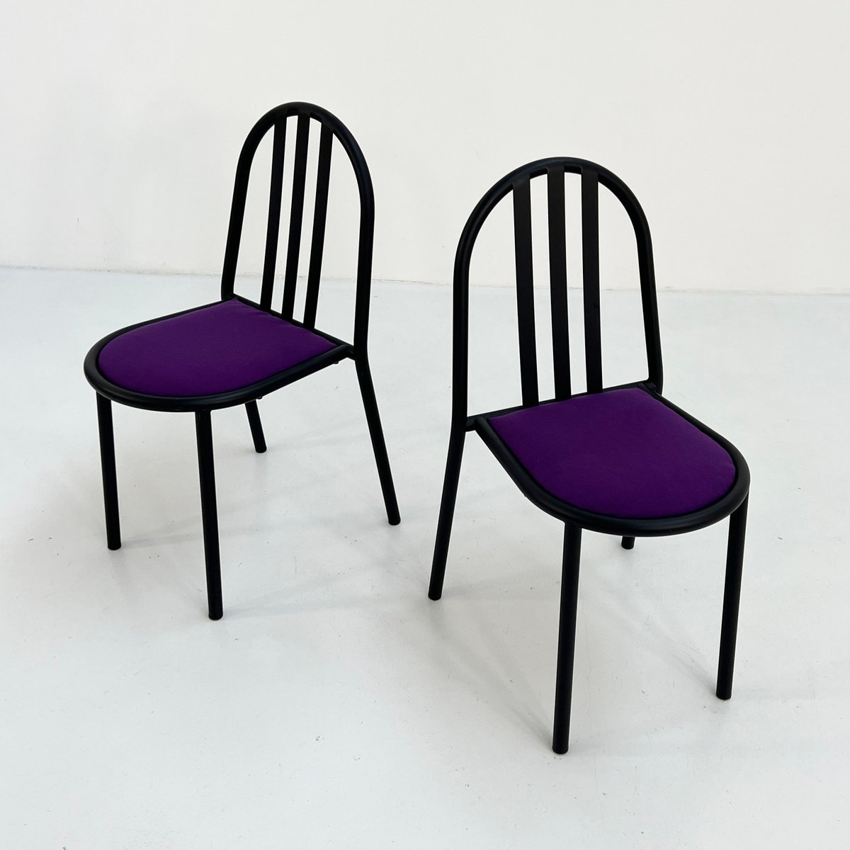 Purple Fabric No.222 Chairs by Robert Mallet-Stevens for Pallucco Italia, 1980, Set of 4