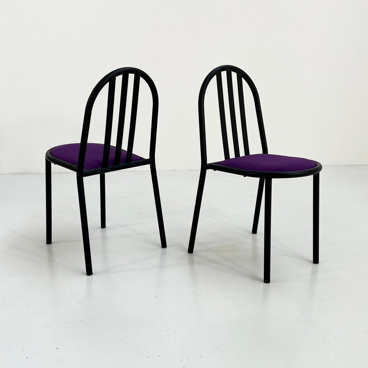 Purple Fabric No.222 Chairs by Robert Mallet-Stevens for Pallucco Italia, 1980, Set of 4