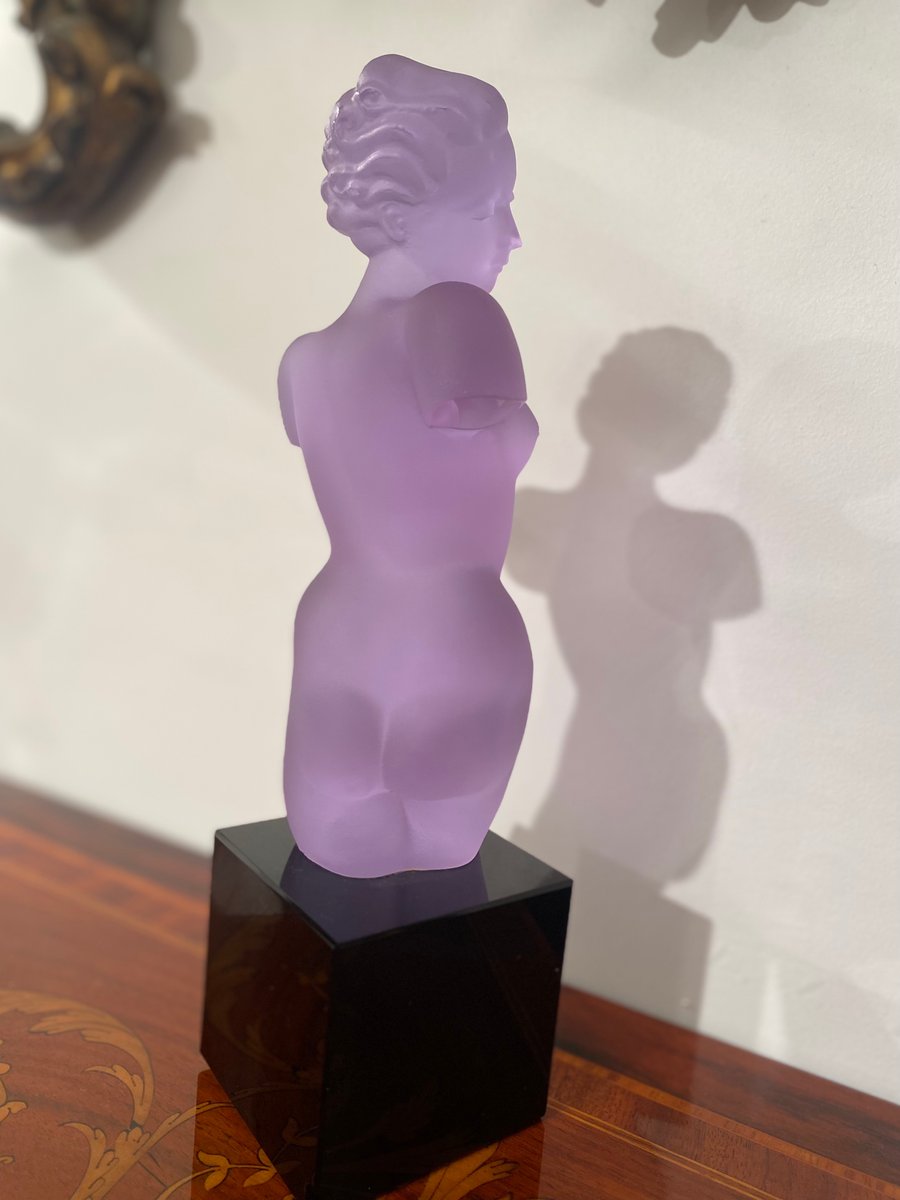 Purple Glass Bust by Eleon von Rommel, 1920s