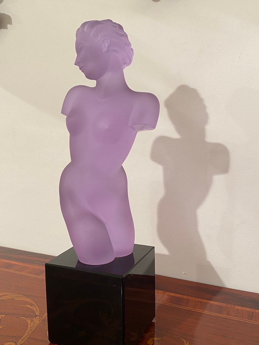 Purple Glass Bust by Eleon von Rommel, 1920s