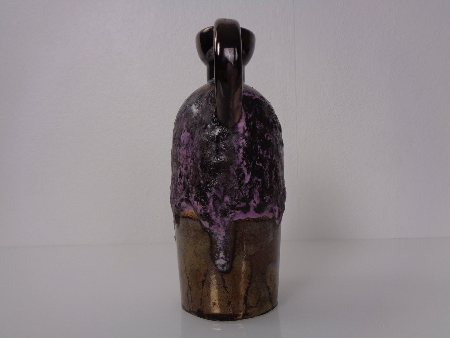 Purple & Gold Lava 321/3 Ceramic Vase from Ruscha, 1960s