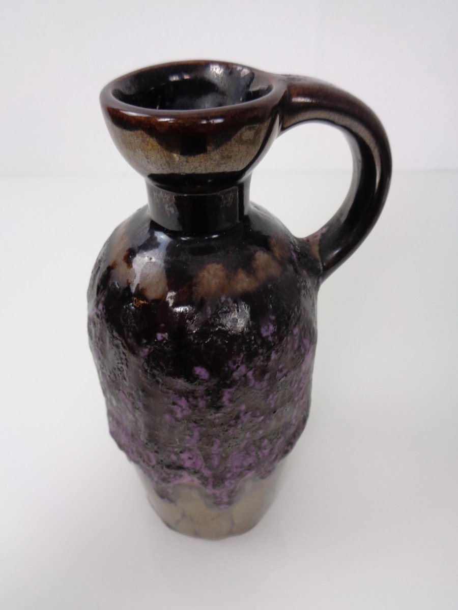 Purple & Gold Lava 321/3 Ceramic Vase from Ruscha, 1960s