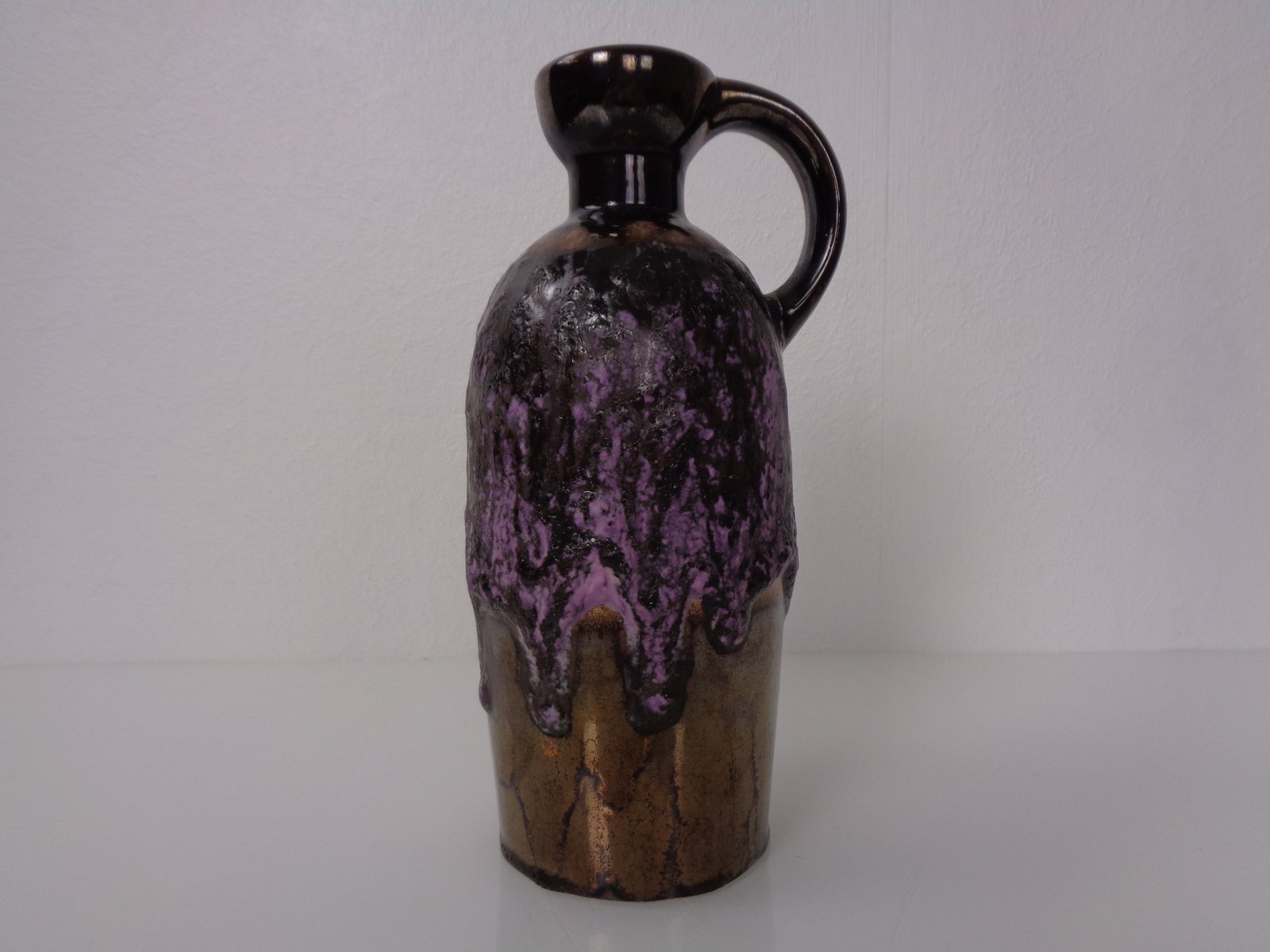 Purple & Gold Lava 321/3 Ceramic Vase from Ruscha, 1960s