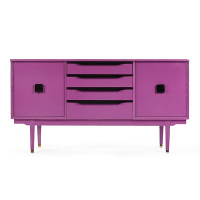 Purple Lacquered Wood Console Table, 1960s-NQ-668664