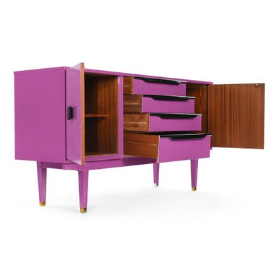 Purple Lacquered Wood Console Table, 1960s