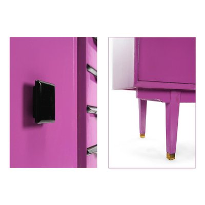 Purple Lacquered Wood Console Table, 1960s-NQ-668664