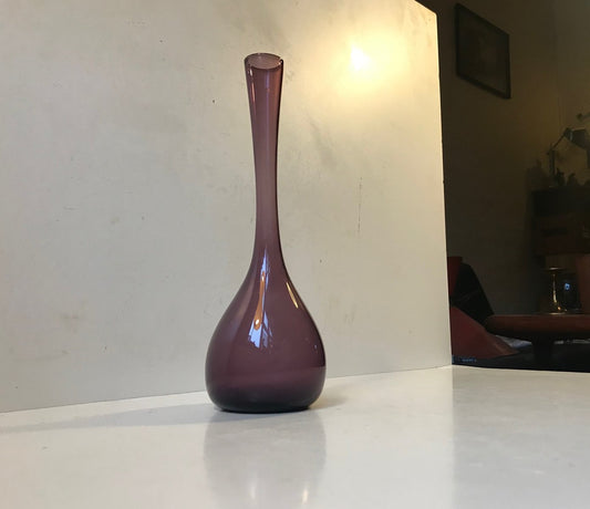 Purple Modernist Glass Vase by Gunnar Ander for Elme Glasbruk, 1960s