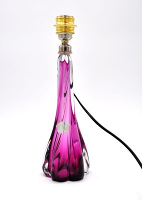 Purple Table Lamp in Clear Crystal from Val Saint Lambert-YXG-1383569