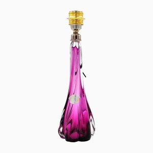 Purple Table Lamp in Clear Crystal from Val Saint Lambert-YXG-1383569