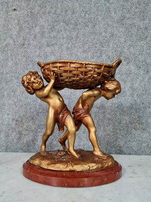 Putti Table Centerpiece with Golden Patina-MWB-1010364