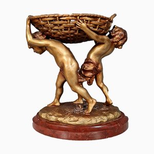 Putti Table Centerpiece with Golden Patina-MWB-1010364